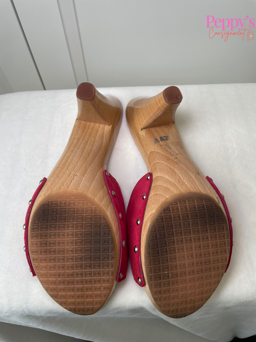 Chanel Red Sandal Clogs Size 39