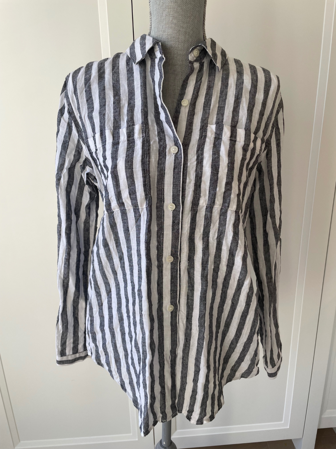 Lord and Taylor Striped Linen Shirt Size M