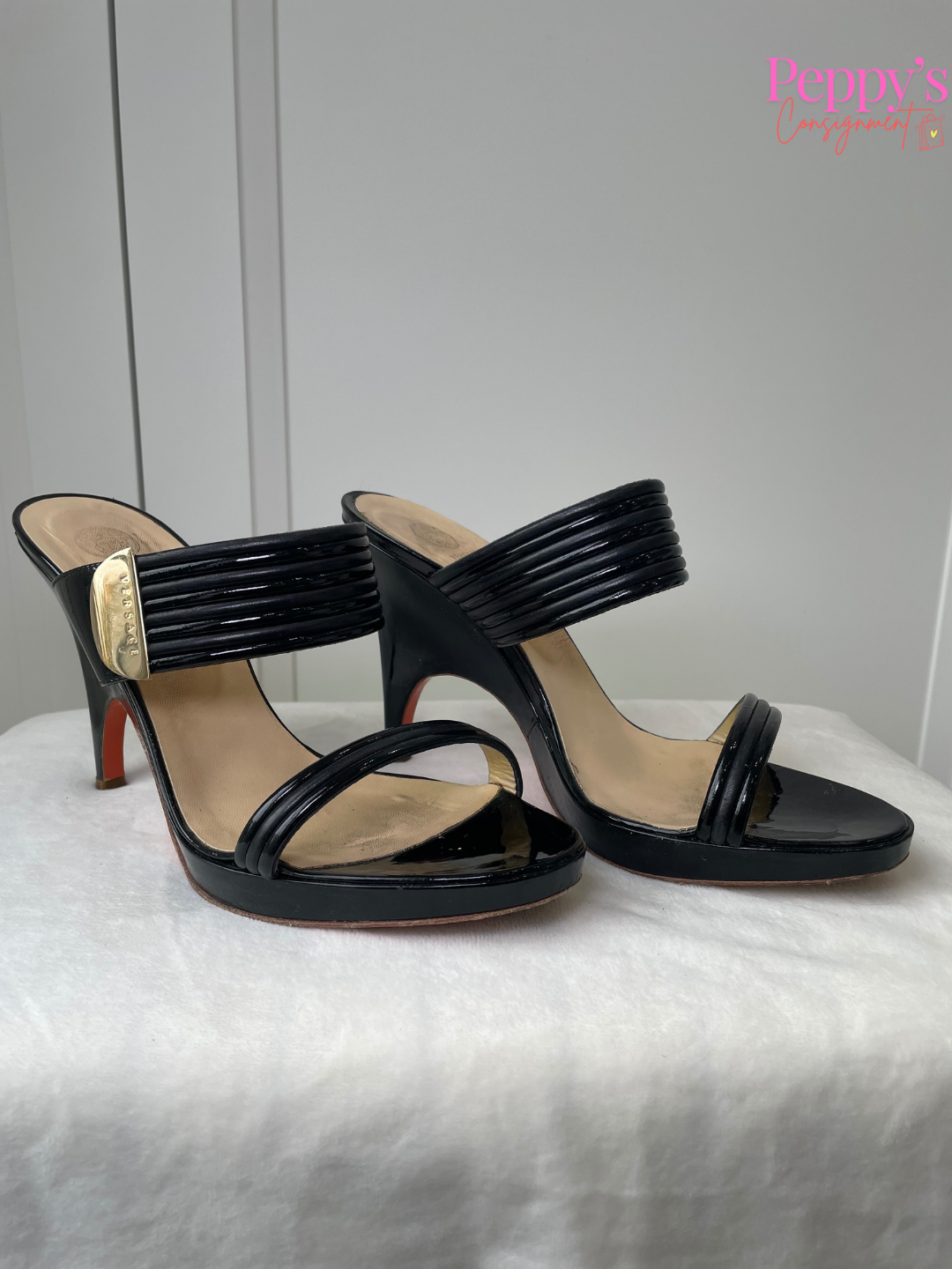 Versace Patent Leather Mule Size 38