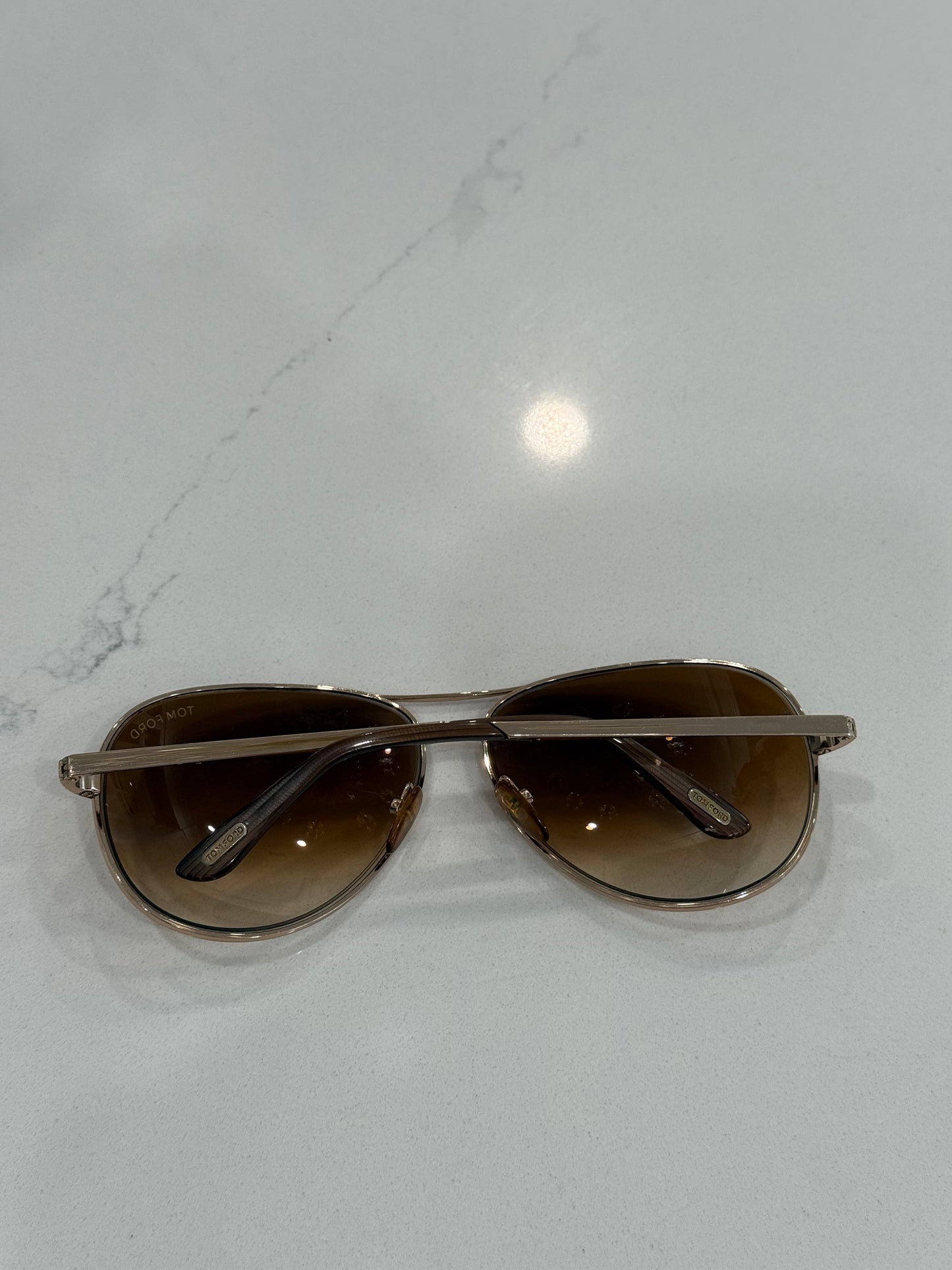 Tom Ford Charles FT0035 Aviator Sunglasses – Gold Frame, Brown Gradient Lenses