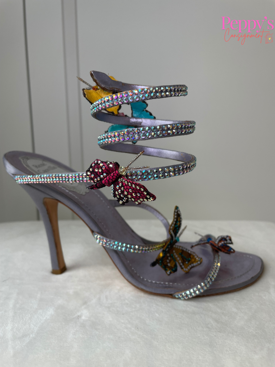 Rene Caovilla Butterfly Rhinestone Heel