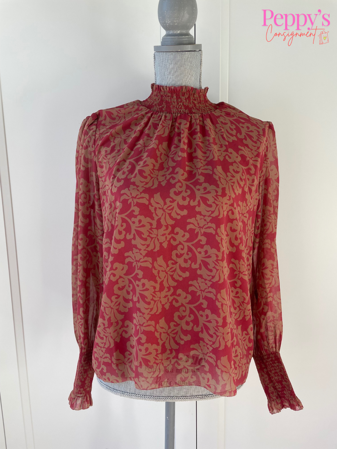Wilfred NWT Burgundy Chiffon Blouse Size S
