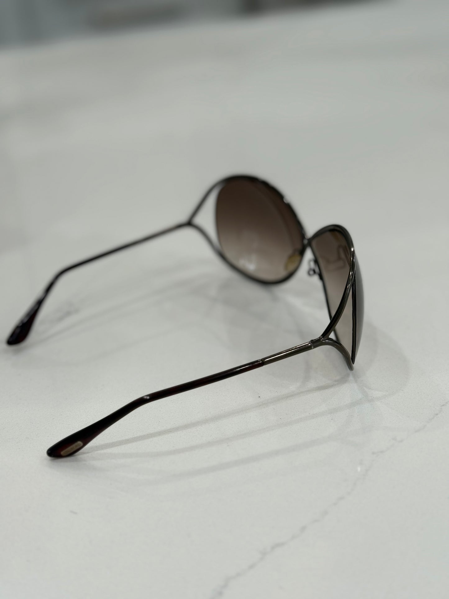 Tom Ford FT0130 Miranda Oversized Sunglasses – Gunmetal Frame, Grey Gradient Lenses