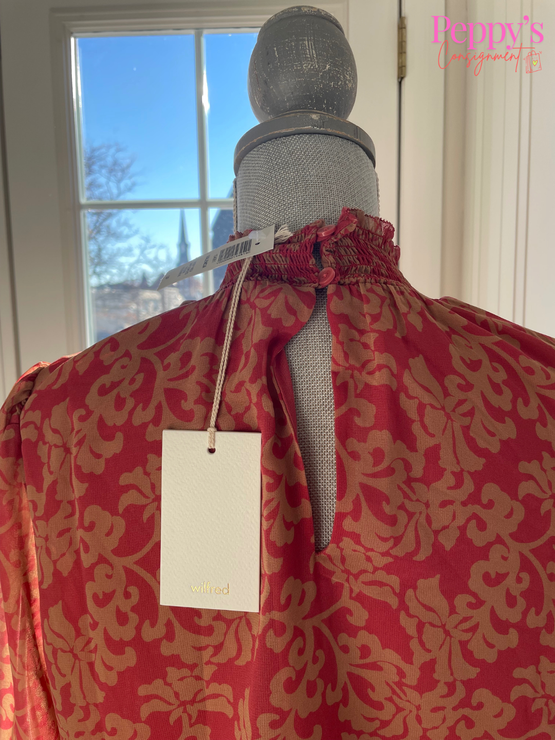 Wilfred NWT Burgundy Chiffon Blouse Size S
