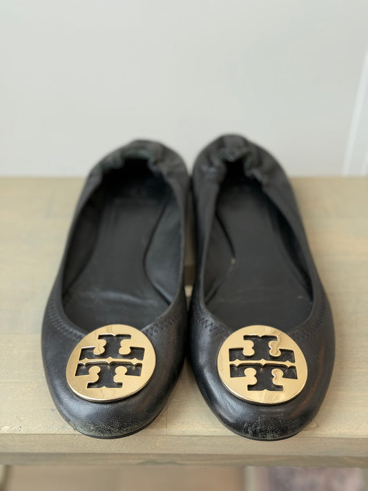 Tory Burch ‘Reva’ Leather Ballet Flats – Size 9.5