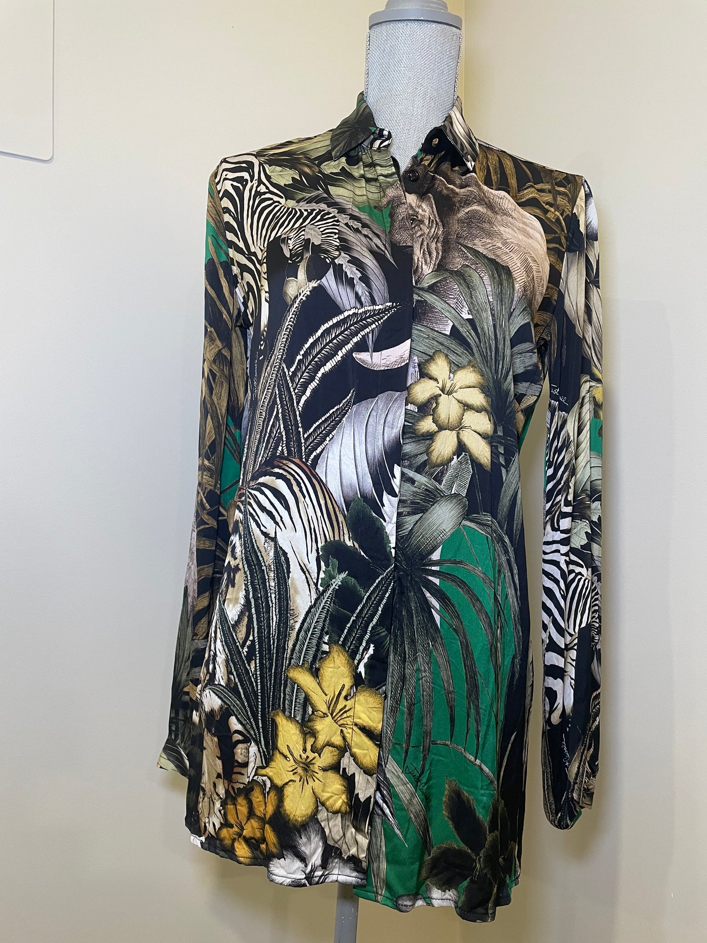 JustCavalli Tropical Printed Blouse Size 40