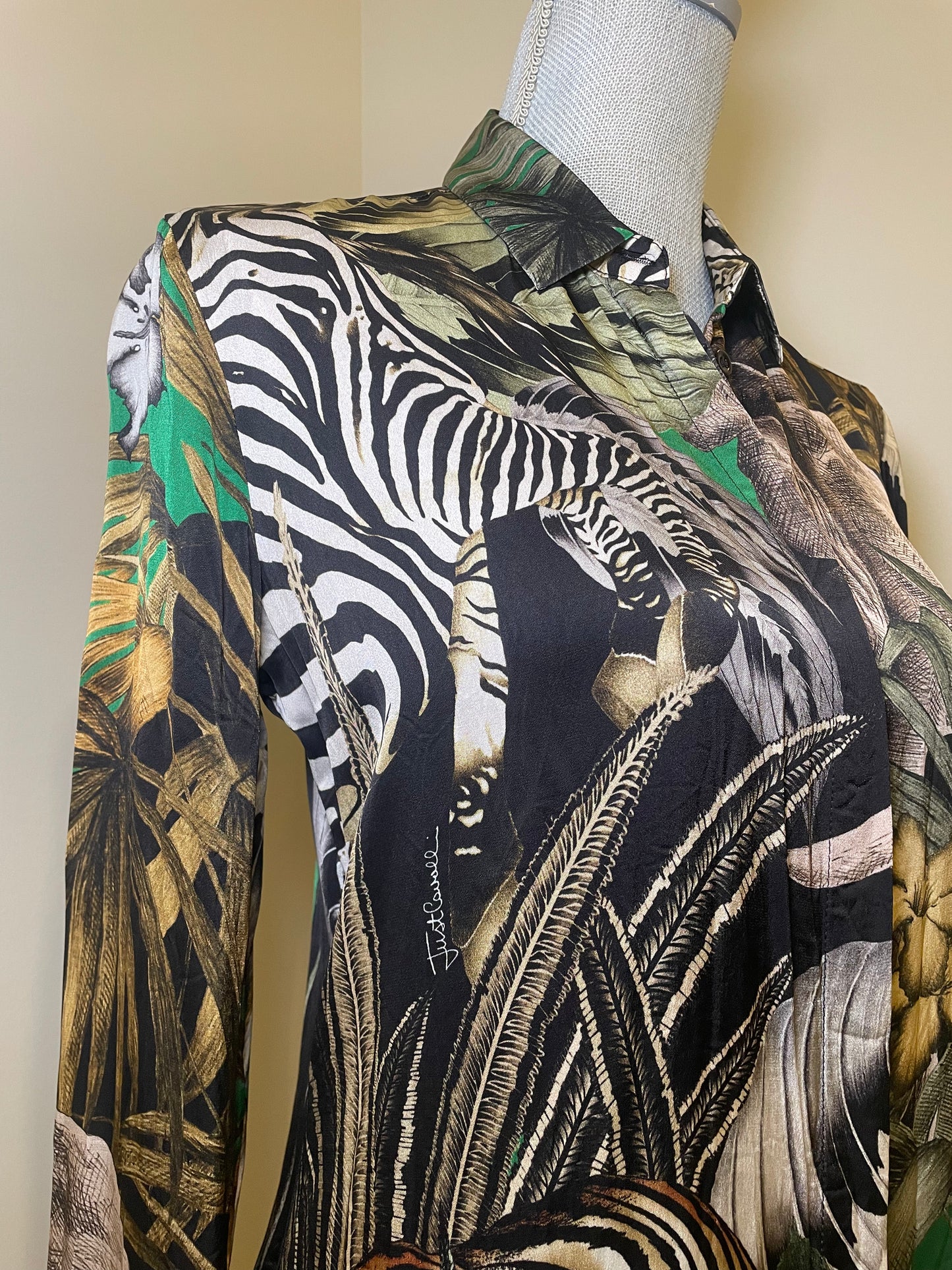 JustCavalli Tropical Printed Blouse Size 40
