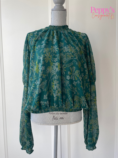 Free People Floral Blouse Size L
