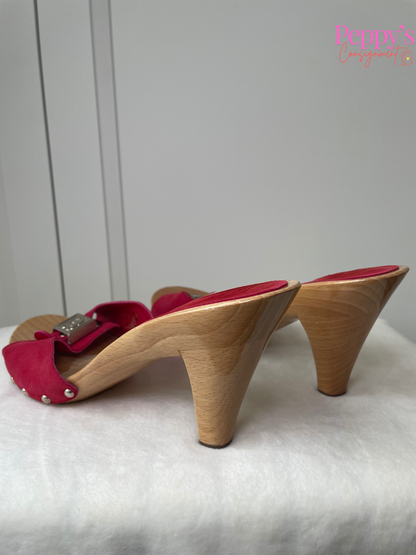 Chanel Red Sandal Clogs Size 39