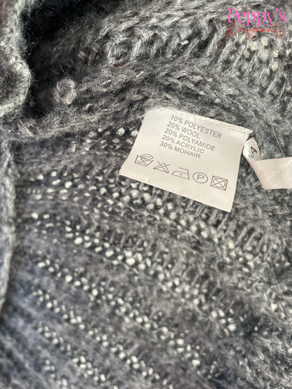 Forla Wool Mohair Blend Faux Fur Cardigan Size M