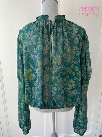 Free People Floral Blouse Size L