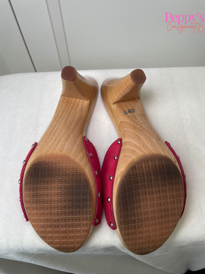 Chanel Red Sandal Clogs Size 39