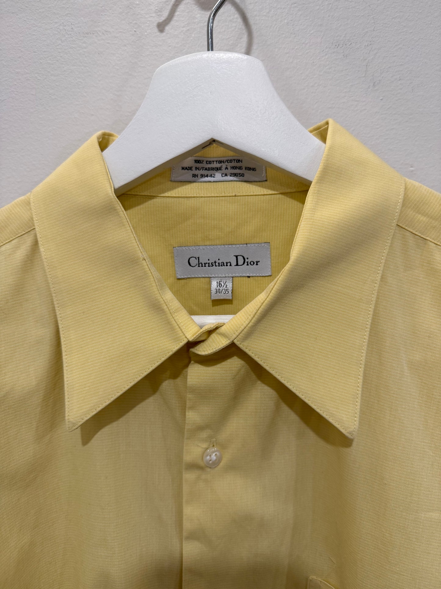 Christian Dior Yellow Button up Size 16.5