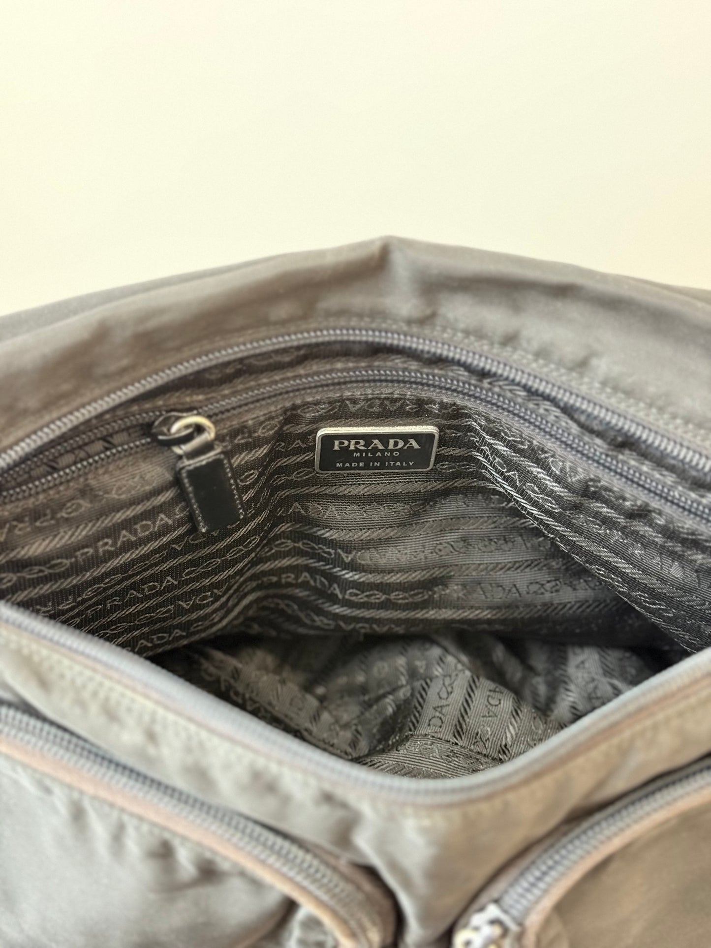 Prada Black Tessuto Nylon & Leather Messenger Bag