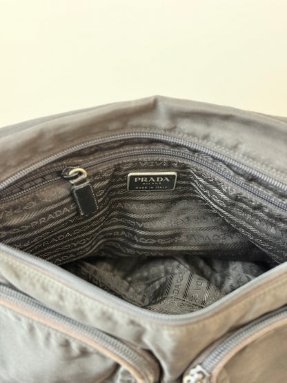 Prada Black Tessuto Nylon & Leather Messenger Bag