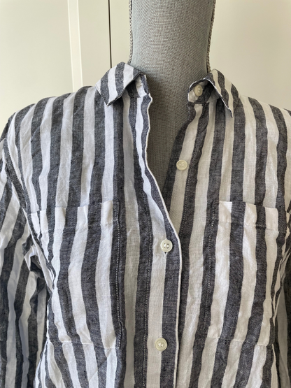 Lord and Taylor Striped Linen Shirt Size M