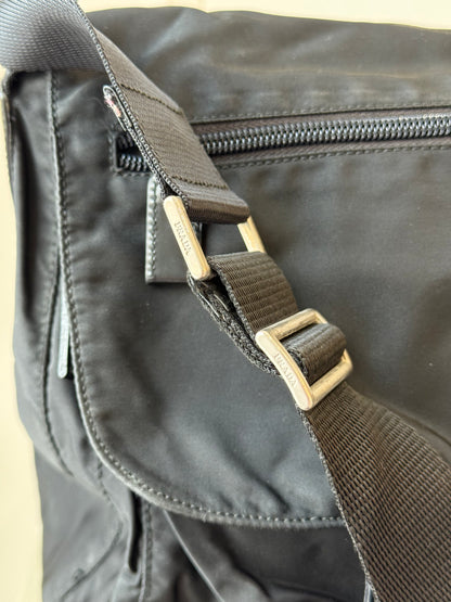 Prada Black Tessuto Nylon & Leather Messenger Bag