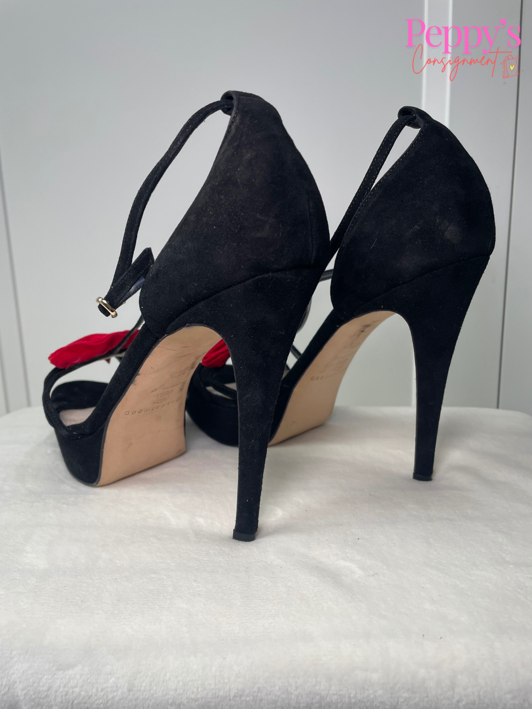 Brian Atwood Stilettos with Suede Roses