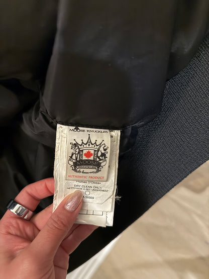 Moose Knuckles Grey Down Bomber Size M