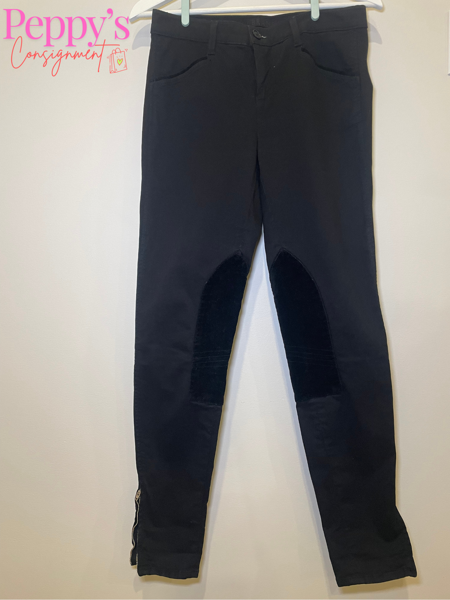 JBrand Black Pant with Zippers and Velour