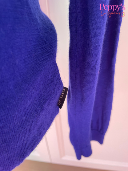 Ted Baker Royal Blue V Neck Size 4