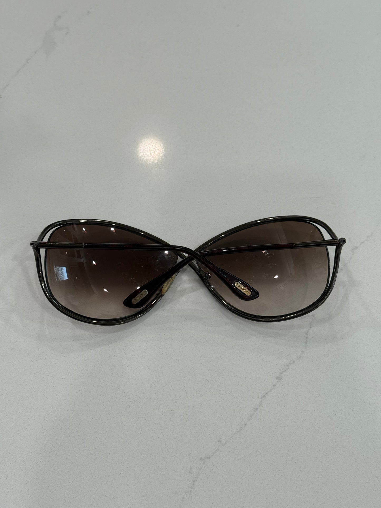 Tom Ford FT0130 Miranda Oversized Sunglasses – Gunmetal Frame, Grey Gradient Lenses