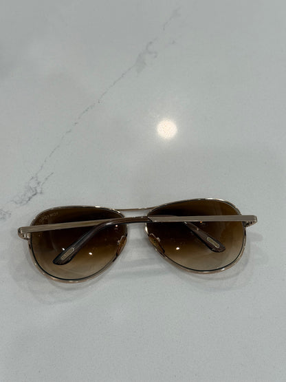 Tom Ford Charles FT0035 Aviator Sunglasses – Gold Frame, Brown Gradient Lenses
