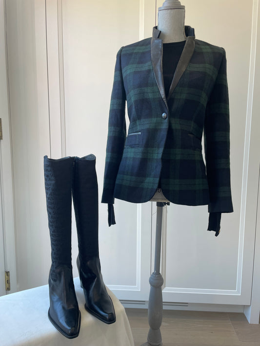 Sandro Plaid Blazer