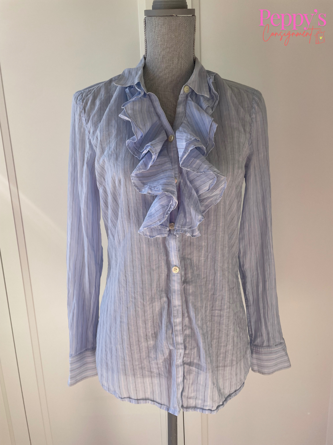 Banana Republic Ruffle Striped Blouse