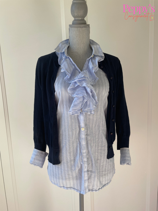 Banana Republic Ruffle Striped Blouse