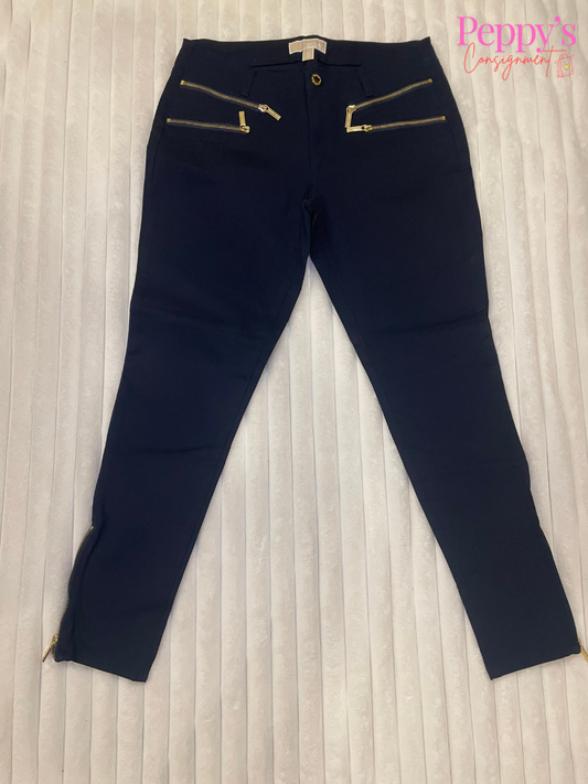 Micheal Kors Navy Pant with Gold Zippers