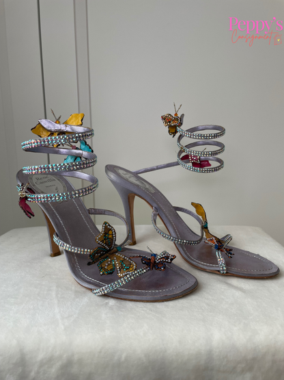 Rene Caovilla Butterfly Rhinestone Heel