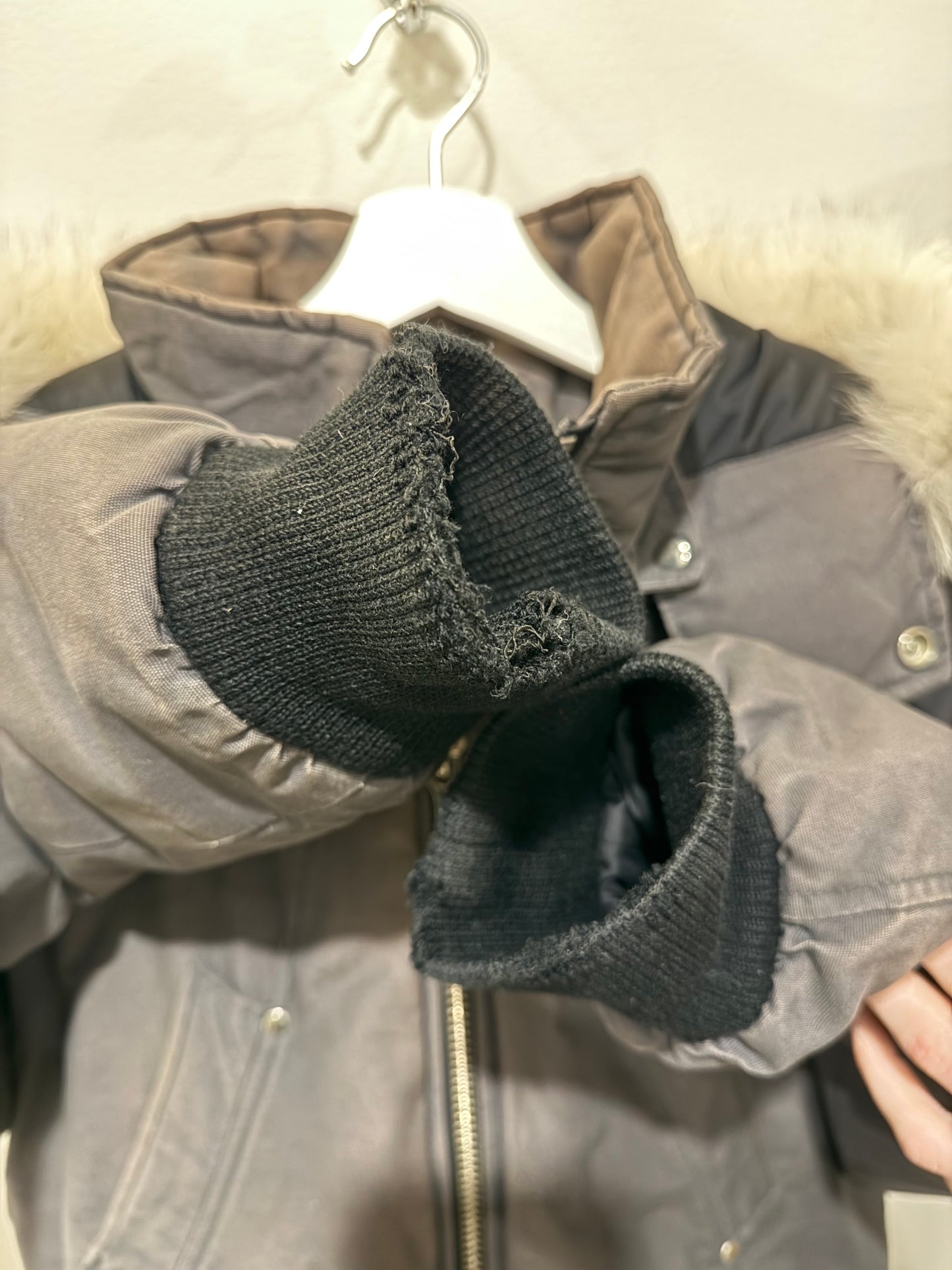 Moose Knuckles Grey Down Bomber Size M