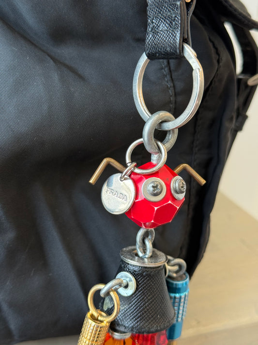 Prada Robot Saffiano Leather & Metal Bag Charm / Keychain – Multicolour