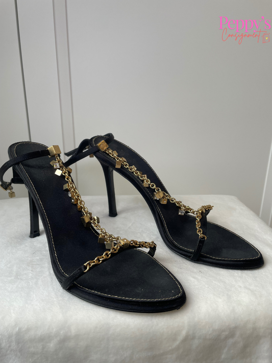 Versace Gold Chain Strappy Stiletto