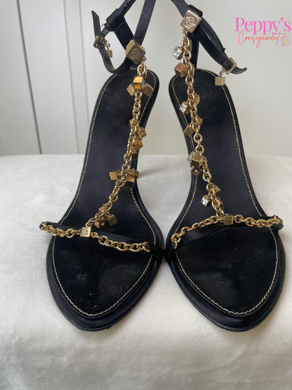 Versace Gold Chain Strappy Stiletto Size 39