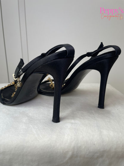 Versace Gold Chain Strappy Stiletto Size 39