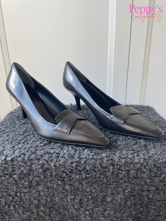 Prada Loafer Kitten Heels