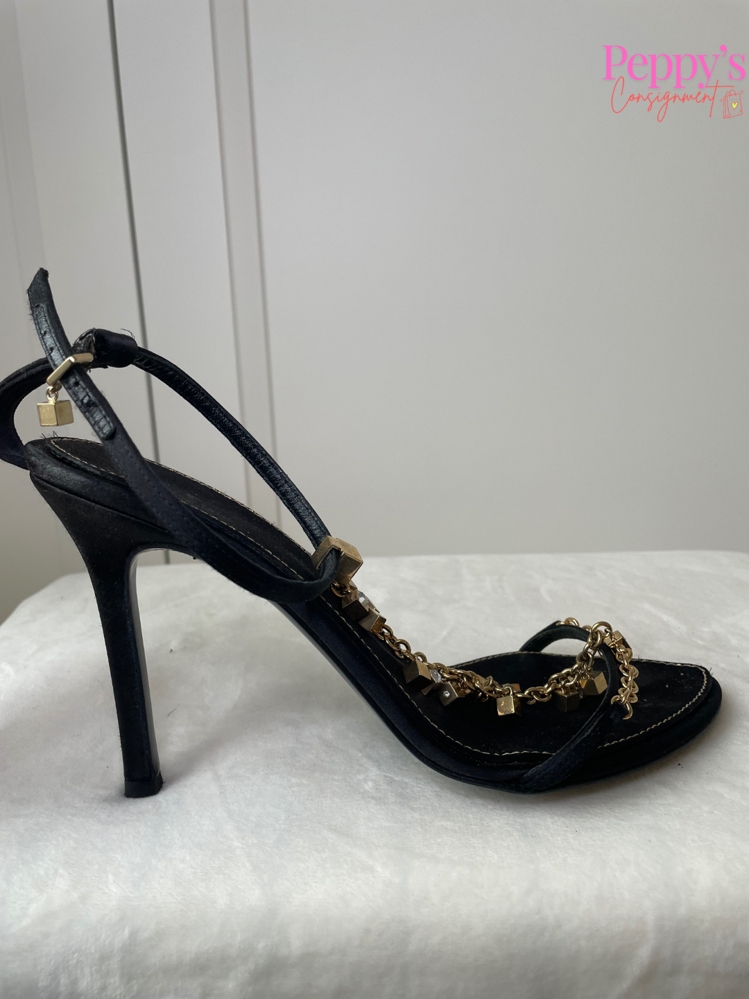 Versace Gold Chain Strappy Stiletto