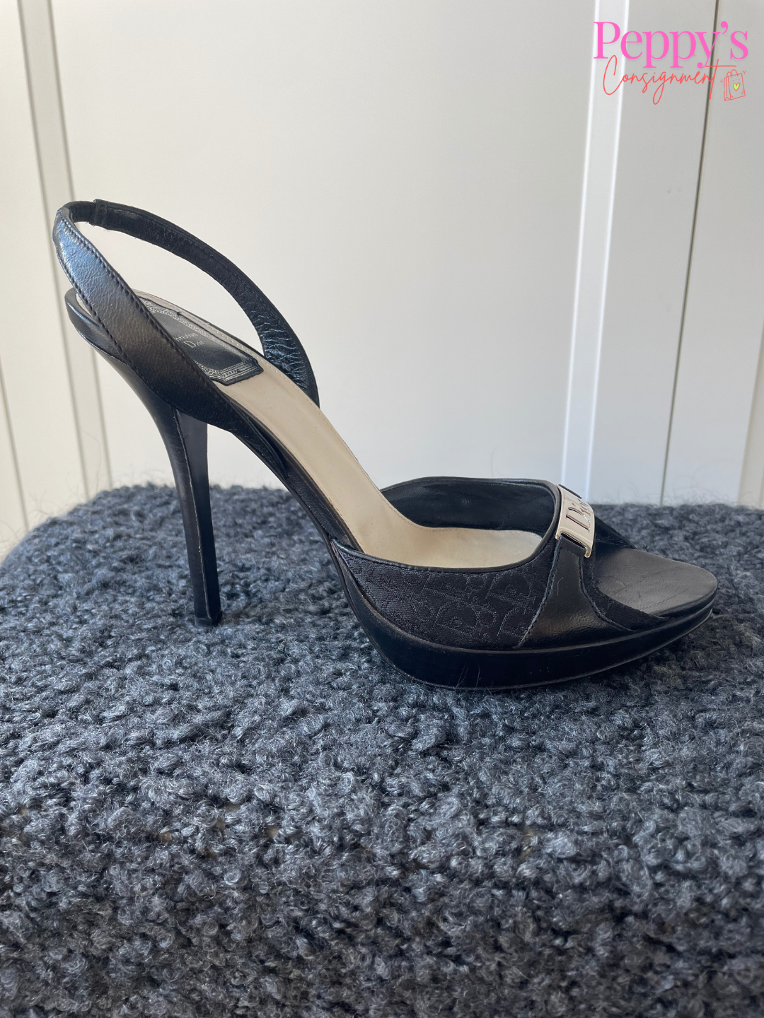 Dior Open Toe Monogram Heel