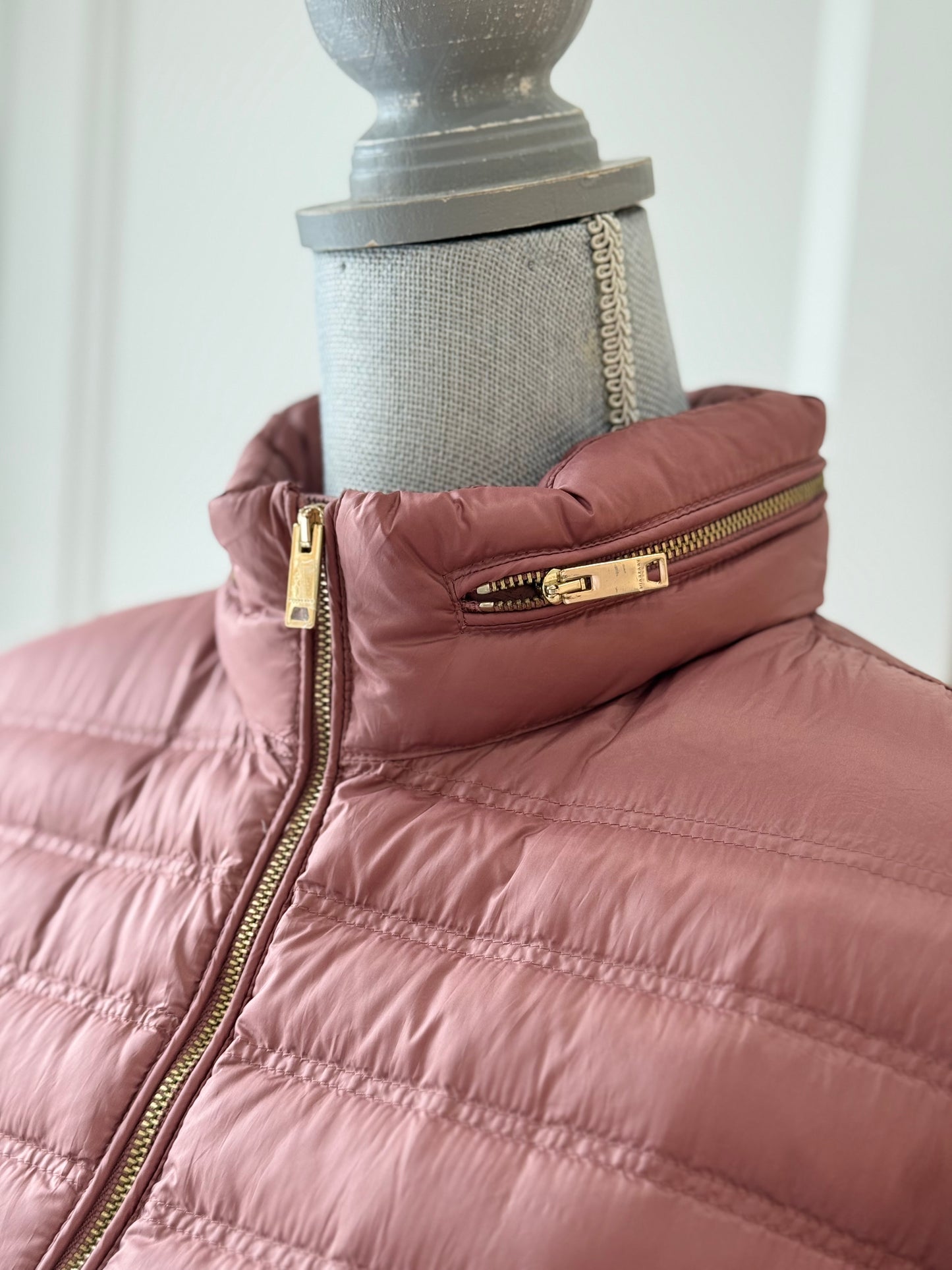 Burberry Dusty Rose Quilted Jacket – Size XL