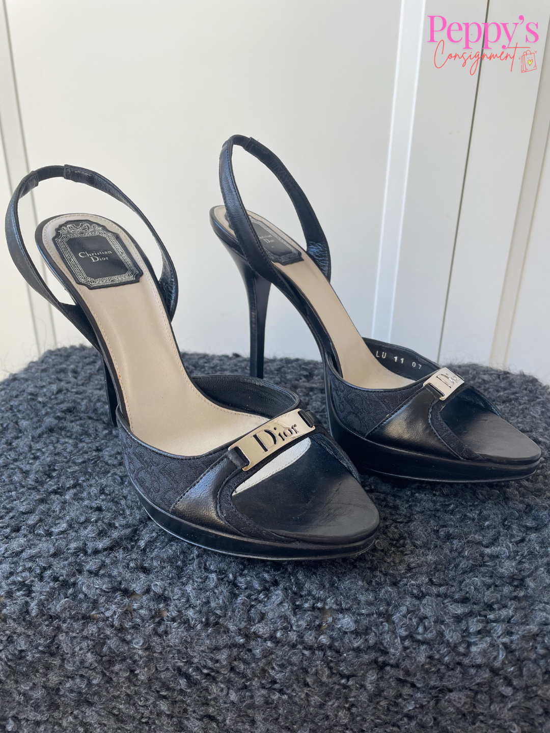 Dior Open Toe Monogram Heel