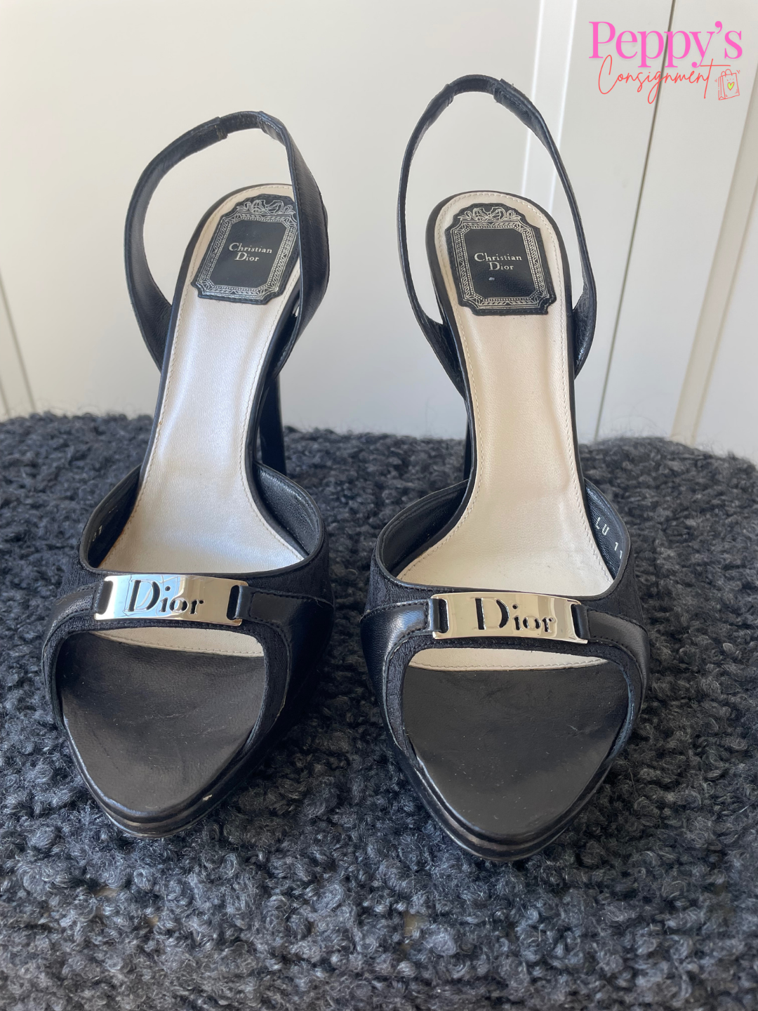 Dior Open Toe Monogram Heel