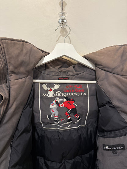 Moose Knuckles Grey Down Bomber Size M