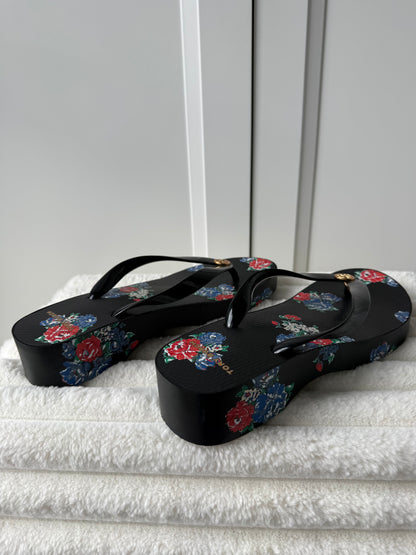 Tory Burch Platform Flip Flops - Size 8
