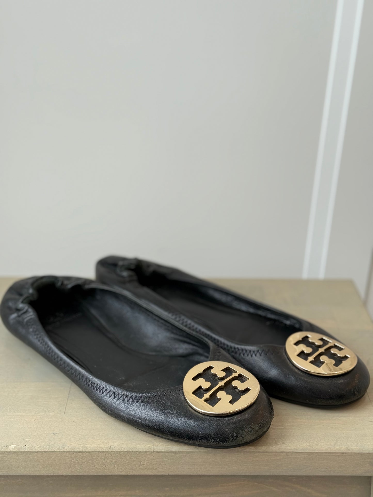 Tory Burch ‘Reva’ Leather Ballet Flats – Size 9.5