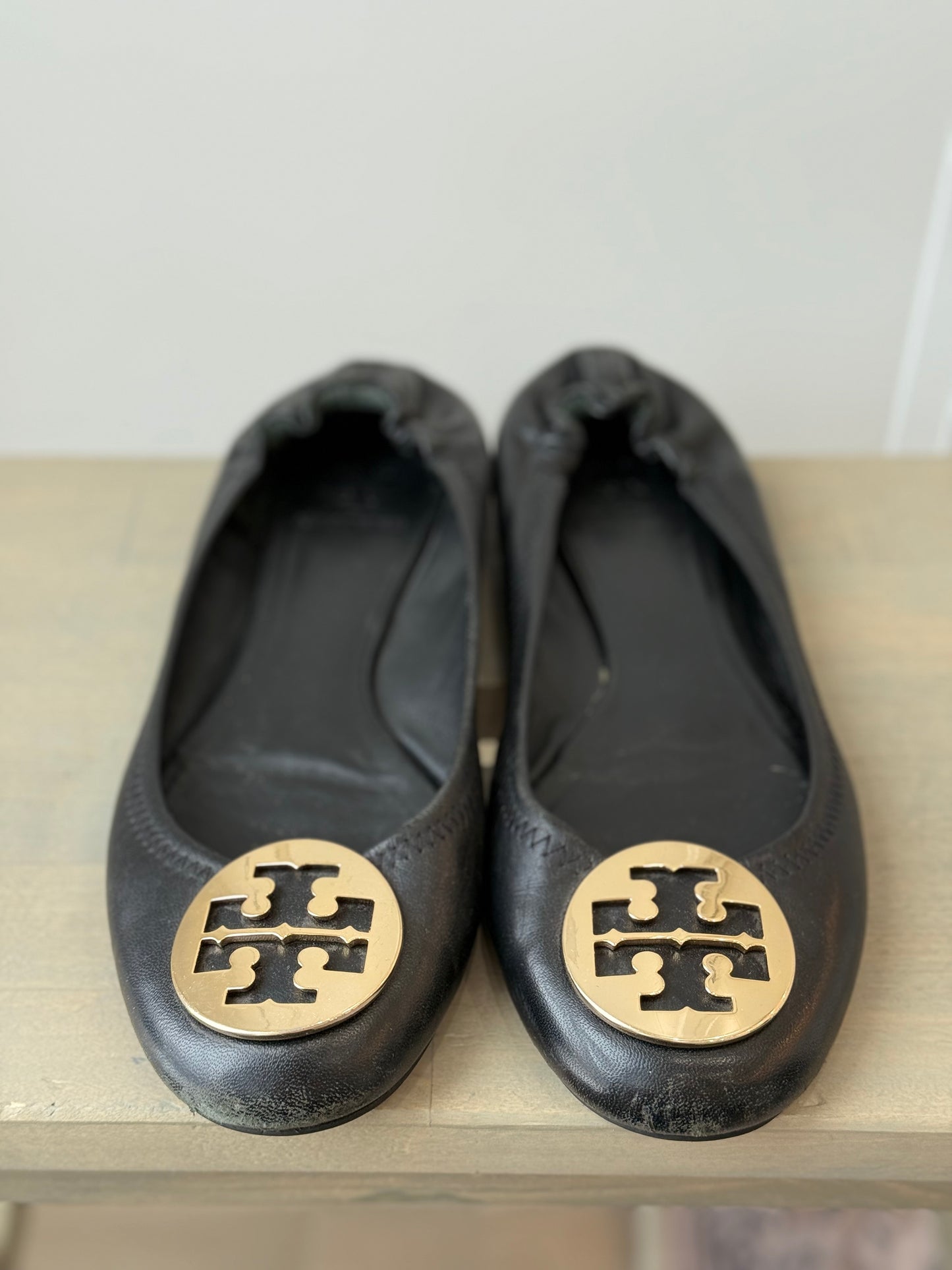 Tory Burch ‘Reva’ Leather Ballet Flats – Size 9.5