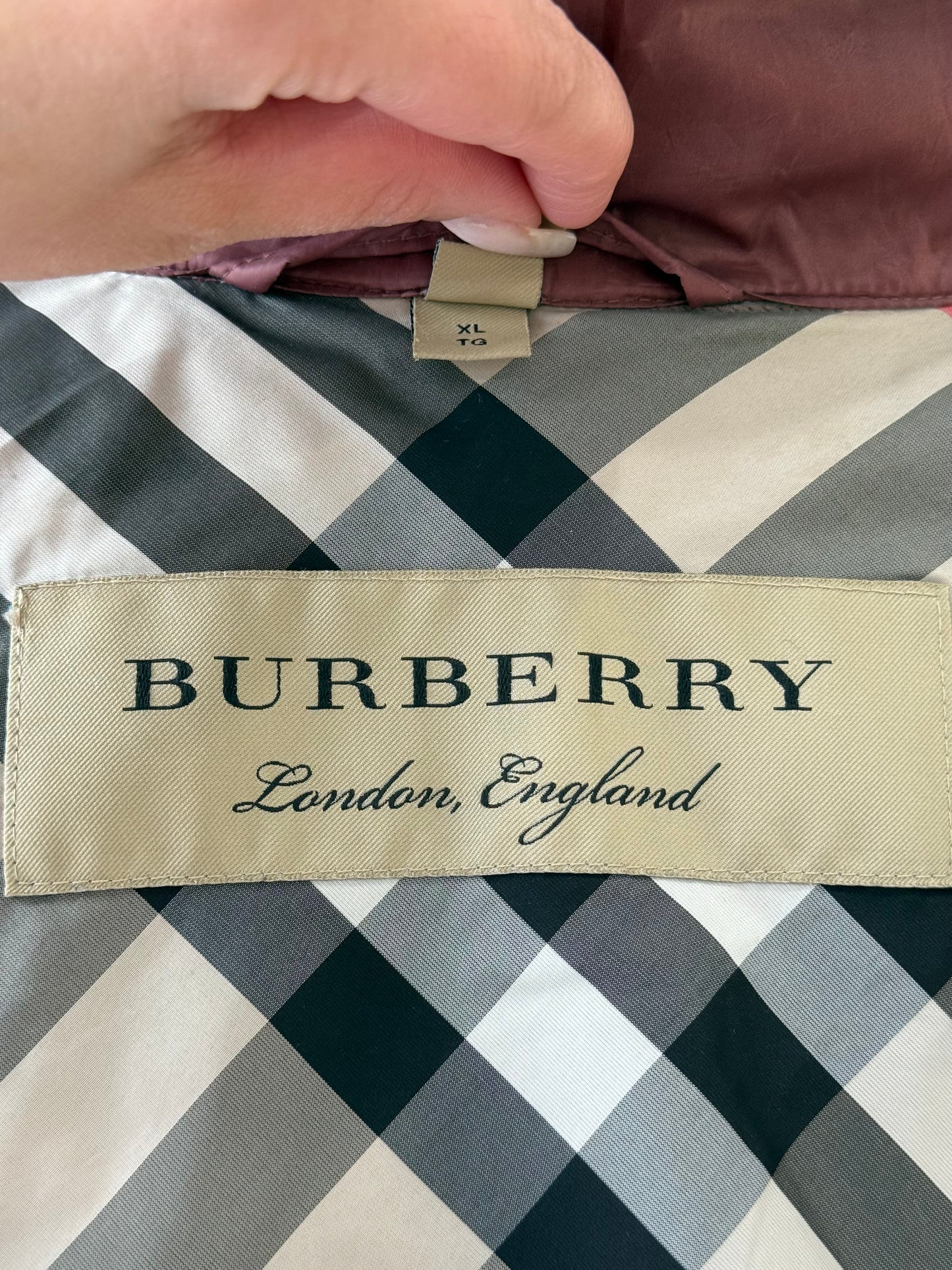 Burberry Dusty Rose Quilted Jacket – Size XL