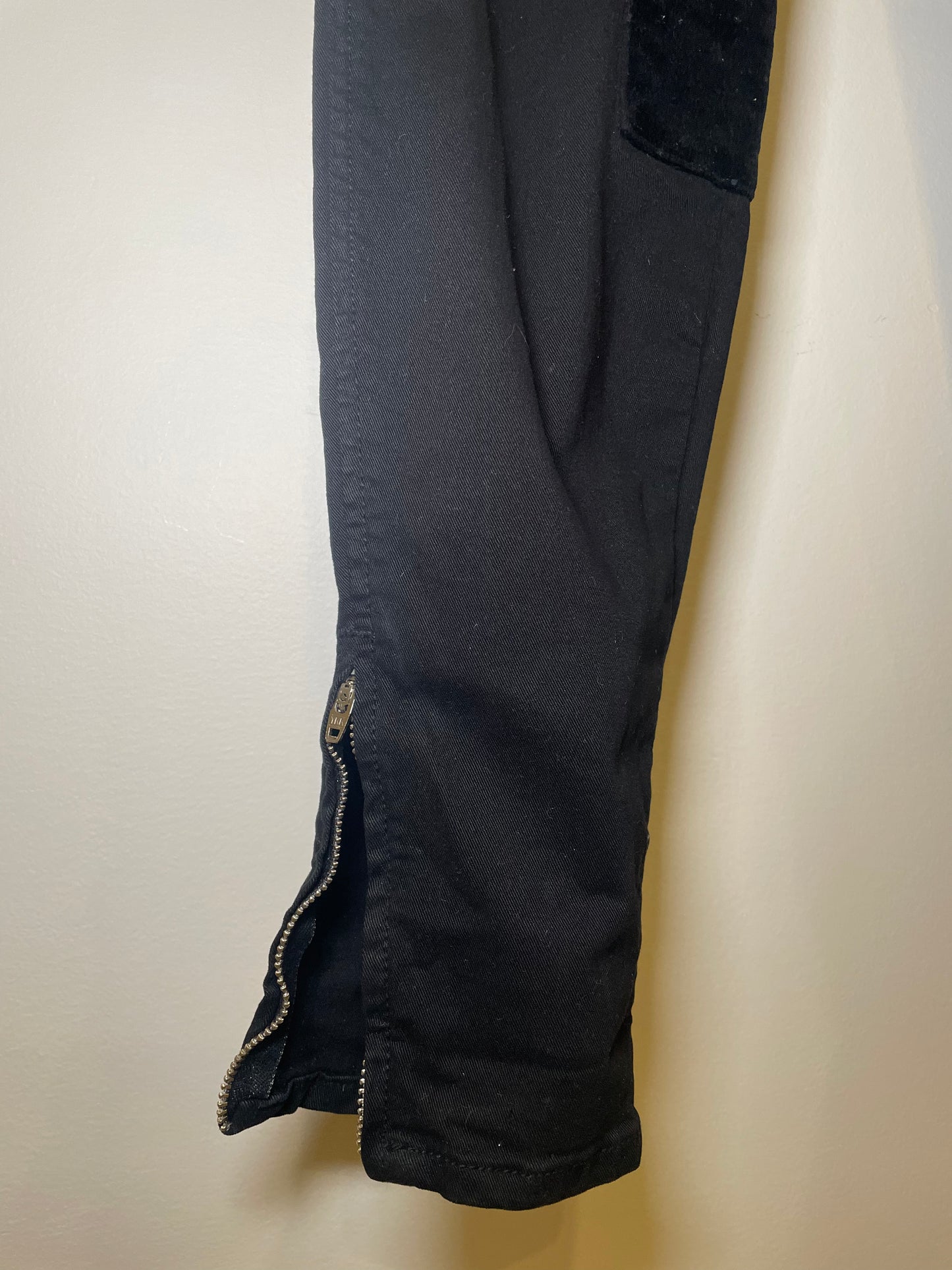 JBrand Black Pant with Zippers and Velour